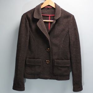 Boden Gray Boiled Wool Blazer Jacket